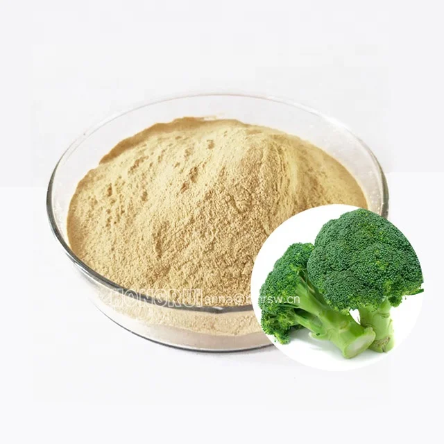 HONGRUI Fast delivery Sulforaphane broccoli sprouts extract 1% sulforaphane 10 % broccoli extract Broccoli extract powder
