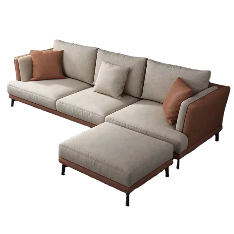 Hotel Dining Home Furniture American Style Fabric Lcouch Living Room Sofa L Shape Sectional Sofa