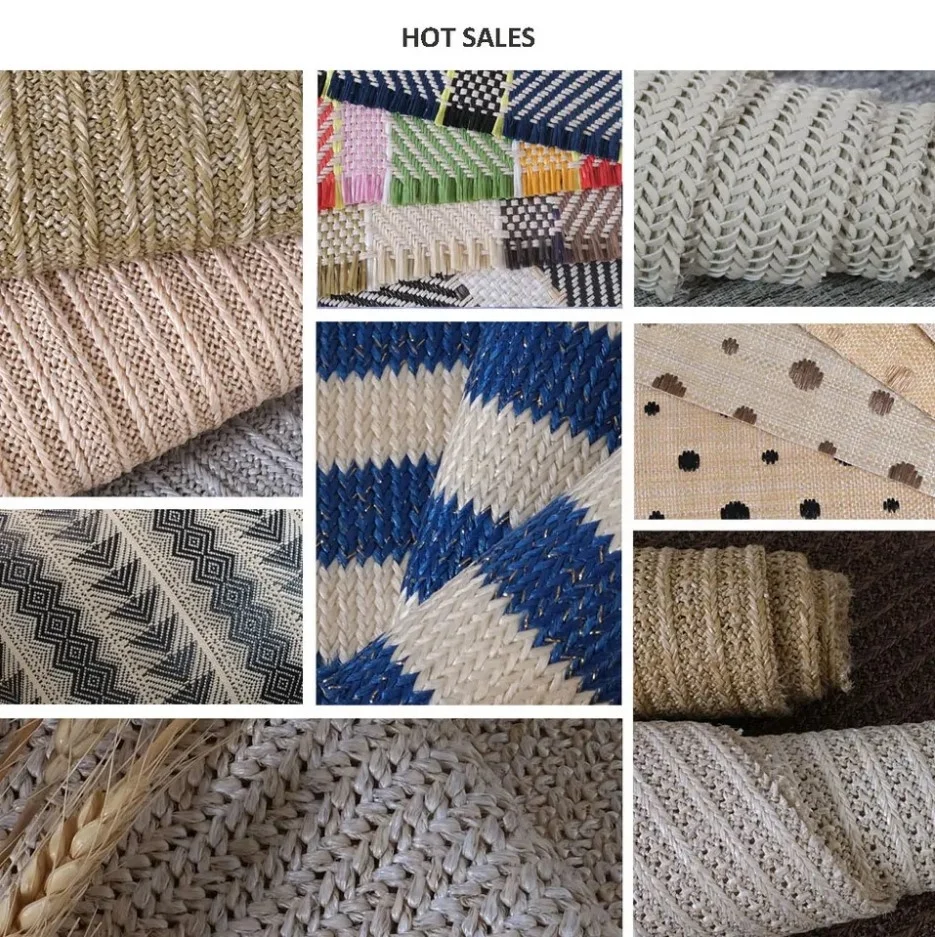 China Textiles Fabrics Suppliers Eco-Friendly Material Raffia Jute Braided Fabric