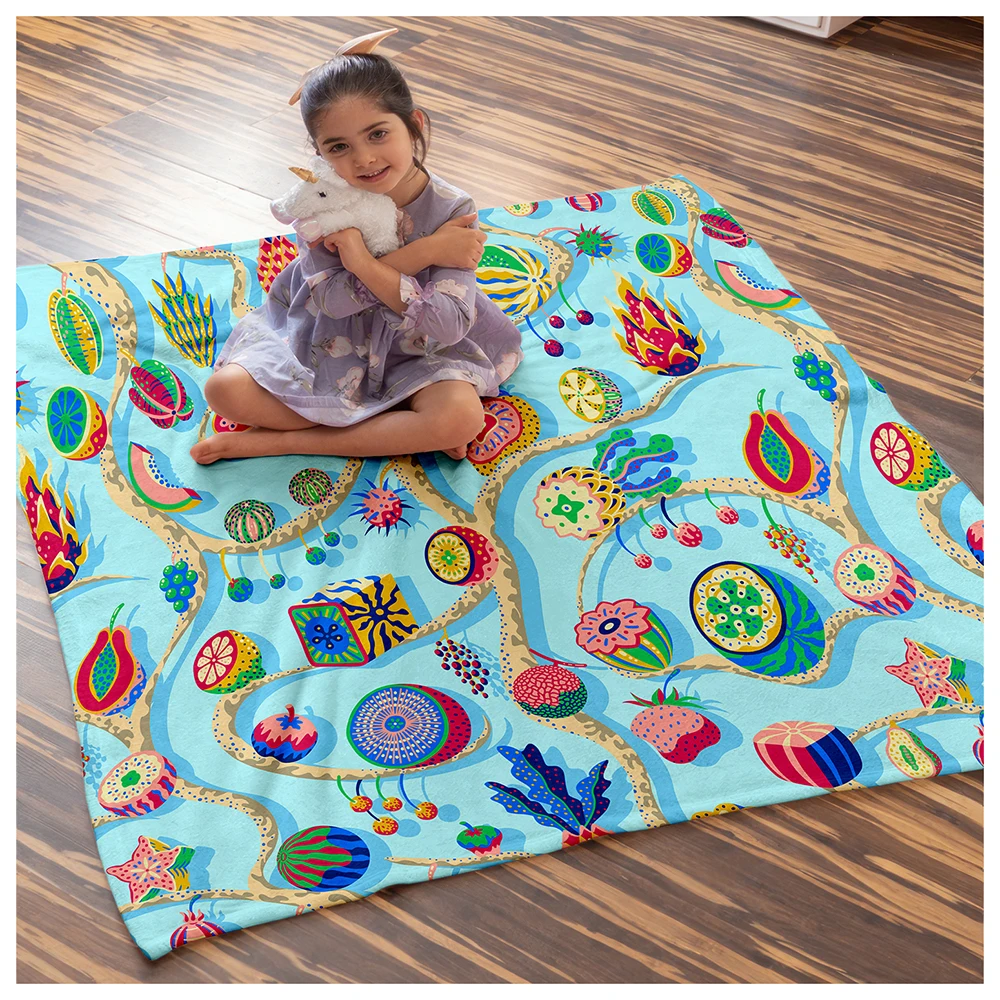 Korean Mink Blanket Home Decoration Soft Comforter Pattern Custom Printing Weather Cloud Sunshine Rainbow Throw Blanket