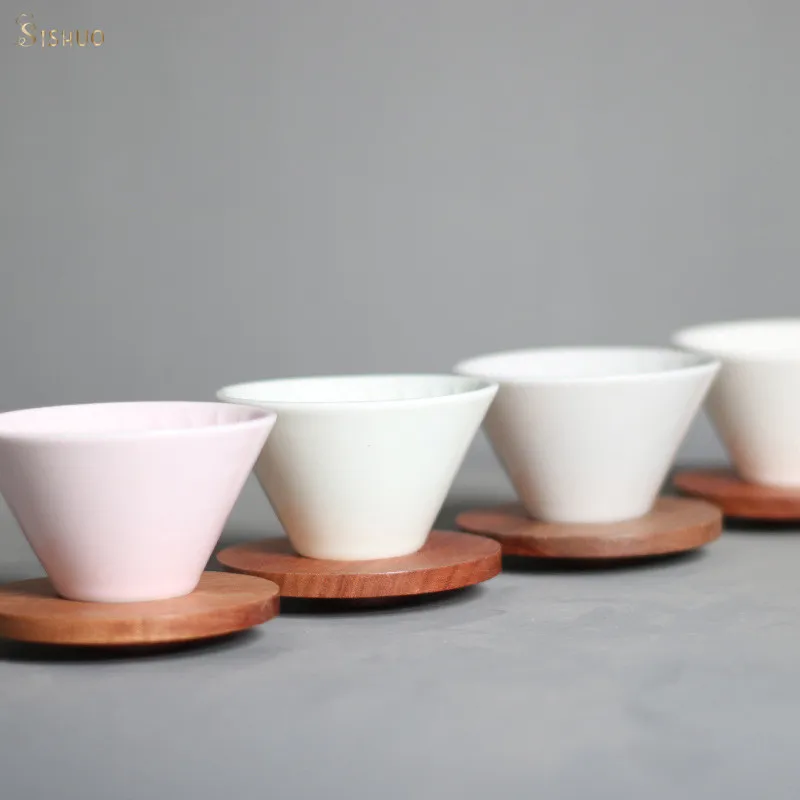 500ML Pink White Gray Colors Porcelain Sharing Pot Ceramic Coffee Filter Cup