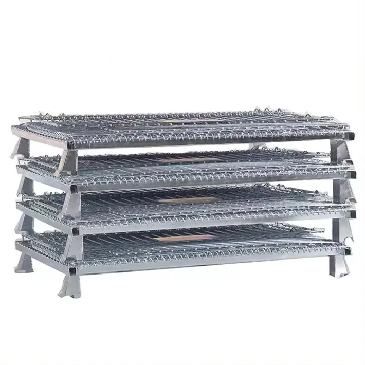 Custom Size Fold Gas Cylinder Stacked Wire Mesh Container Collapsible Storage Cage Rack