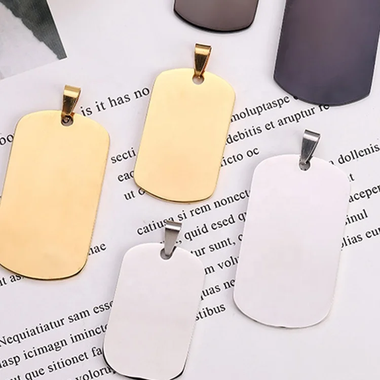 Sohpety Metal Sublimation Necklaces Collar Name Id Pet Military Custom Logo Stainless Steel Blank Dog Tags