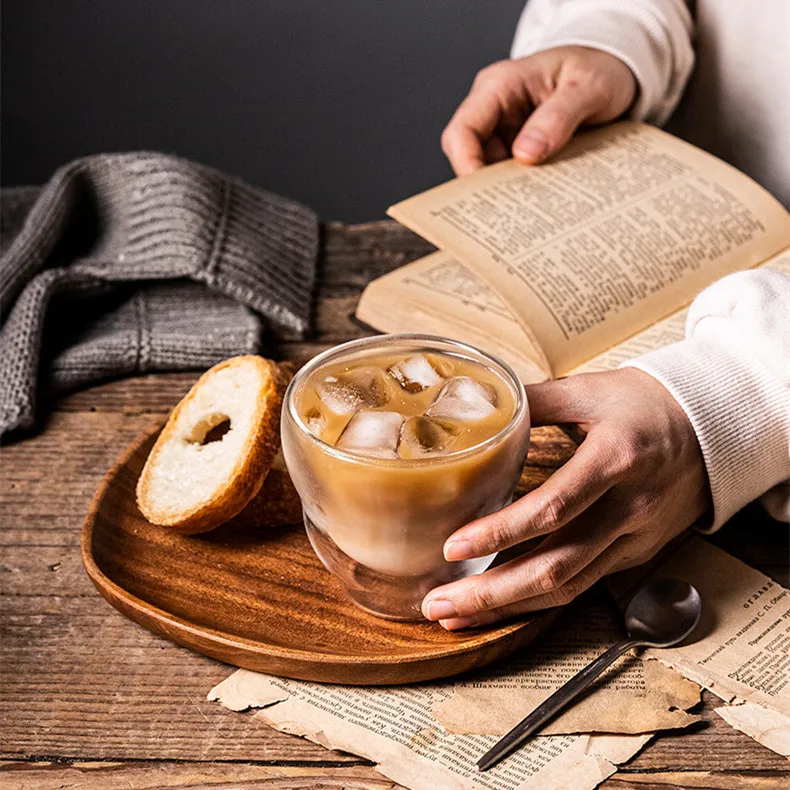 8oz Insulated Drinking Glasses Double wall layers style high borosilicate glass Espresso cup