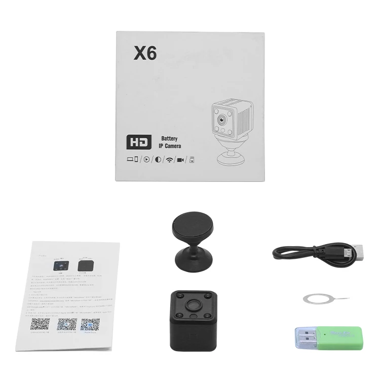 Умная камера X6 для дома и улицы спорта HD WIFI 1080P инфракрасное ночное видение широкоугольный пульт дистанционного