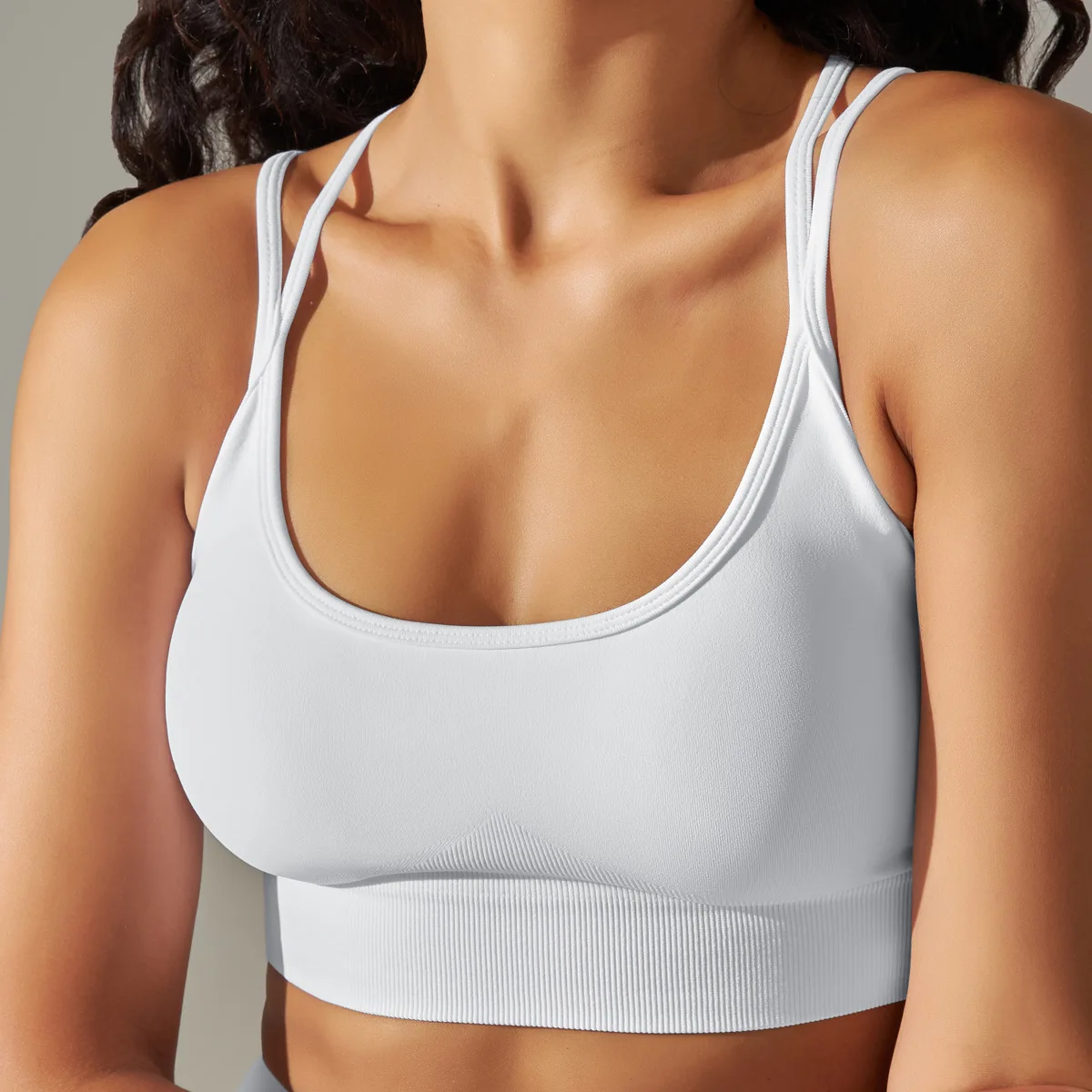 High Quality 4 Pieces Seamless Sports Yoga Halters&Cross Back Bra&Shorts&Leggings Sets Gym Power Training Outfits For Women