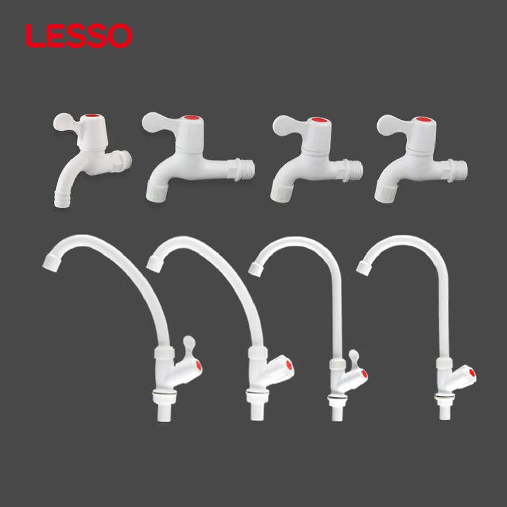 LESSO W13102 foshan classic wall mounted single handle plastic faucet water tap in basin faucets