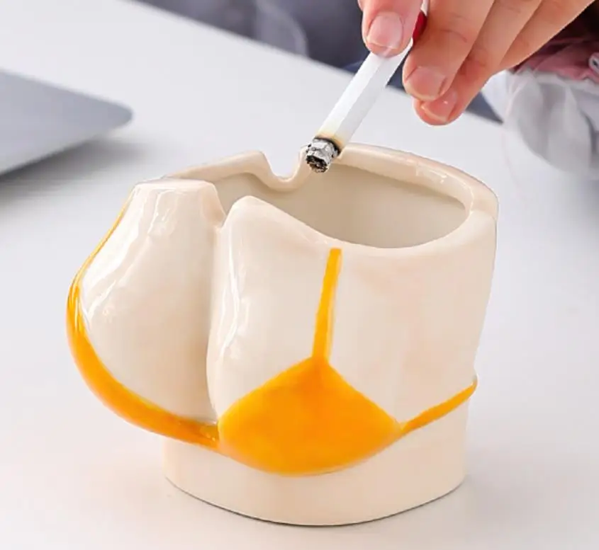 Fashionable Creative Ashtray Sexy trendy art ornament home office tea table ashtray Ceramic Ashtray