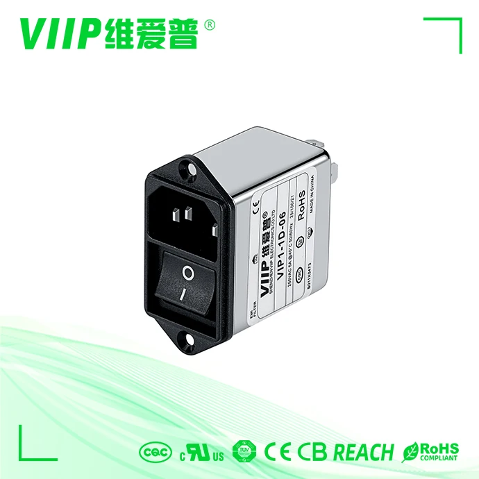 VIIP 3A Single-phase Power Filter EMI/RFI filter with plug in connector samples available