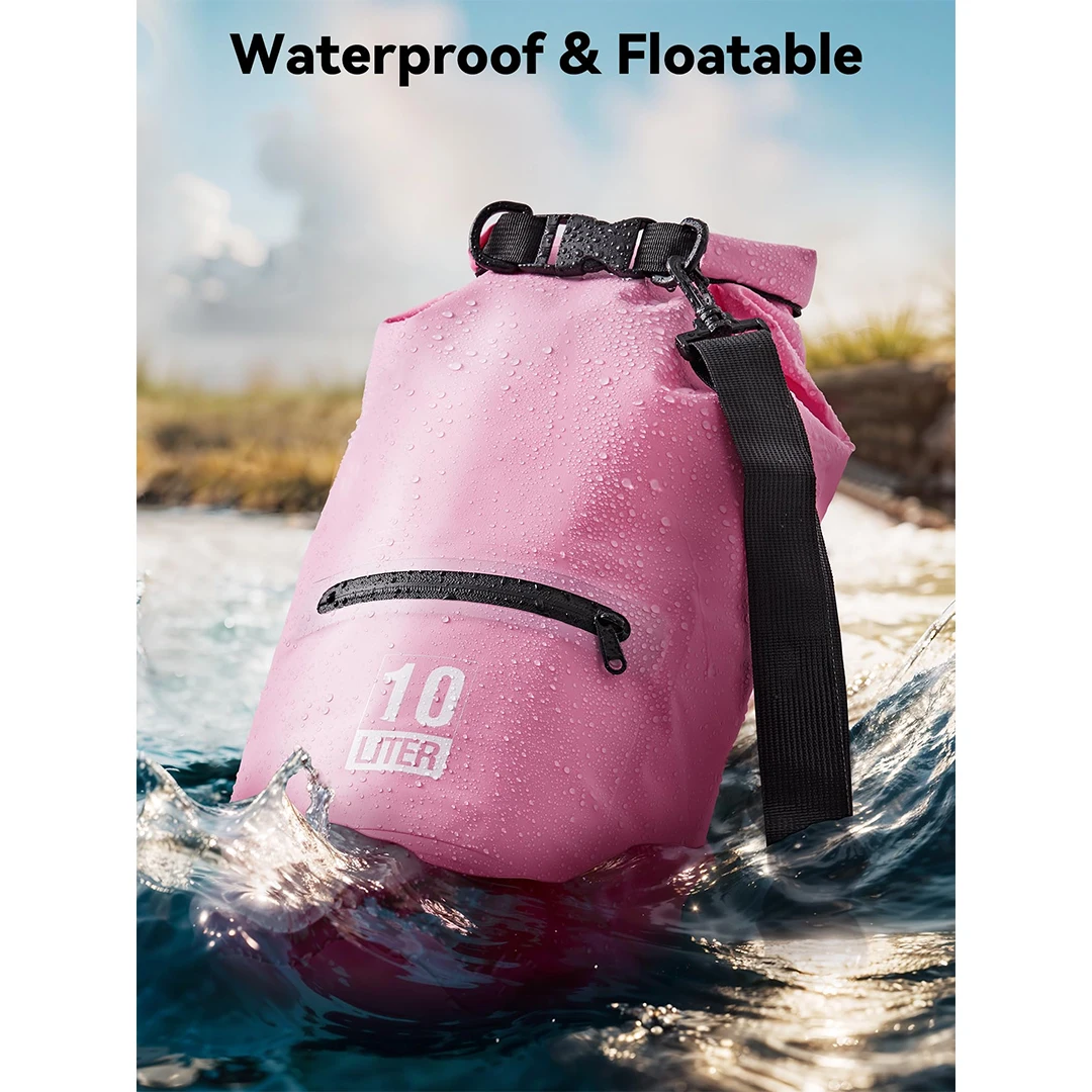 YOUK Custom Front Zippered Pocket Dry Bag with PVC Lining Waterproof Water Proof Bag for Travel Kayaking Unisex