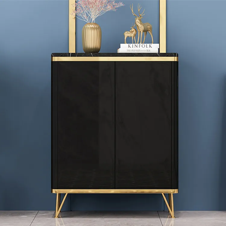 Chinese luxury modern mdf shoe rack with solid wooden storage organizer shoes cabinet