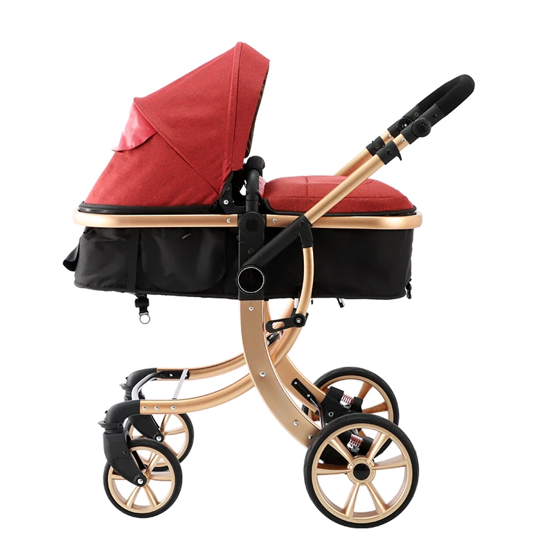 Aluminum frame high landscape luxury baby stroller prams 3 in 1 baby stroller carrier pram