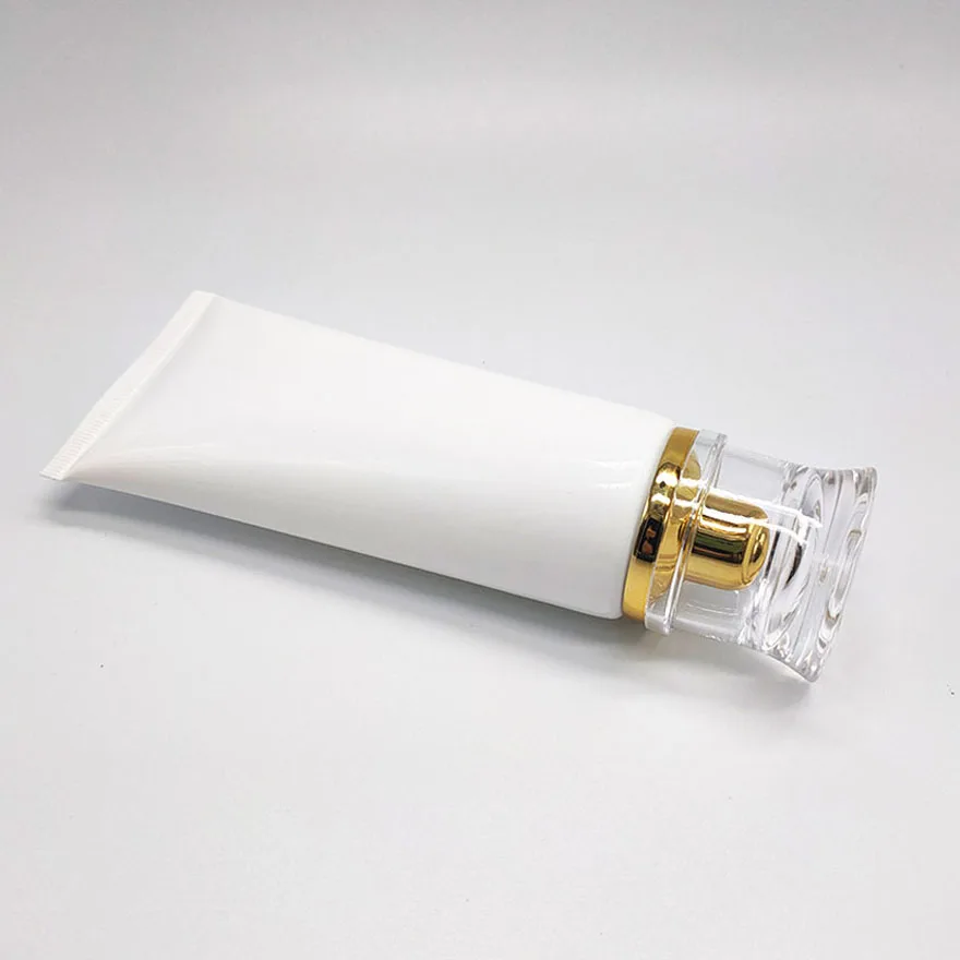 30 г 50 г 100 г 150 г белая PE пластиковая Косметическая печать пустотелая пластиковая трубка пластиковая прозрачная трубка