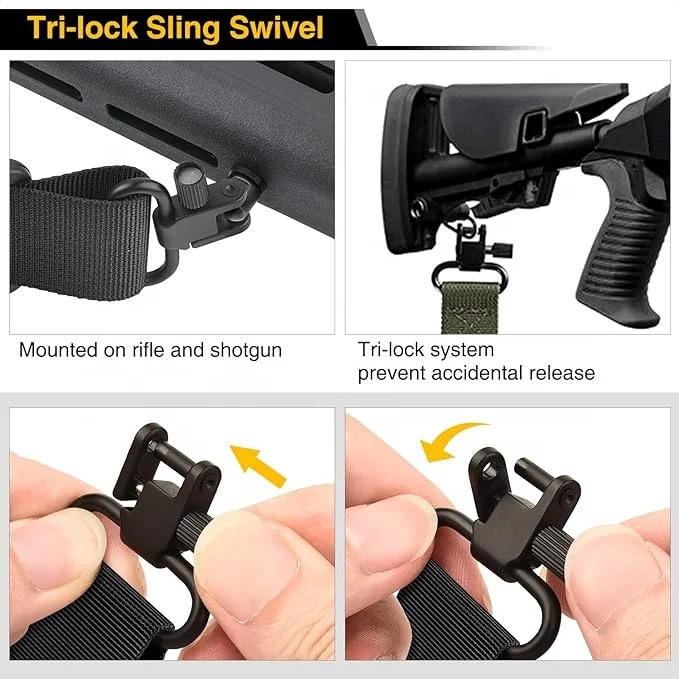 Hunting Sling 550 Paracord with Tri-Lock Swivel Adjustable Length 2 Point Hunting Sling Paracord Strap for Outdoor