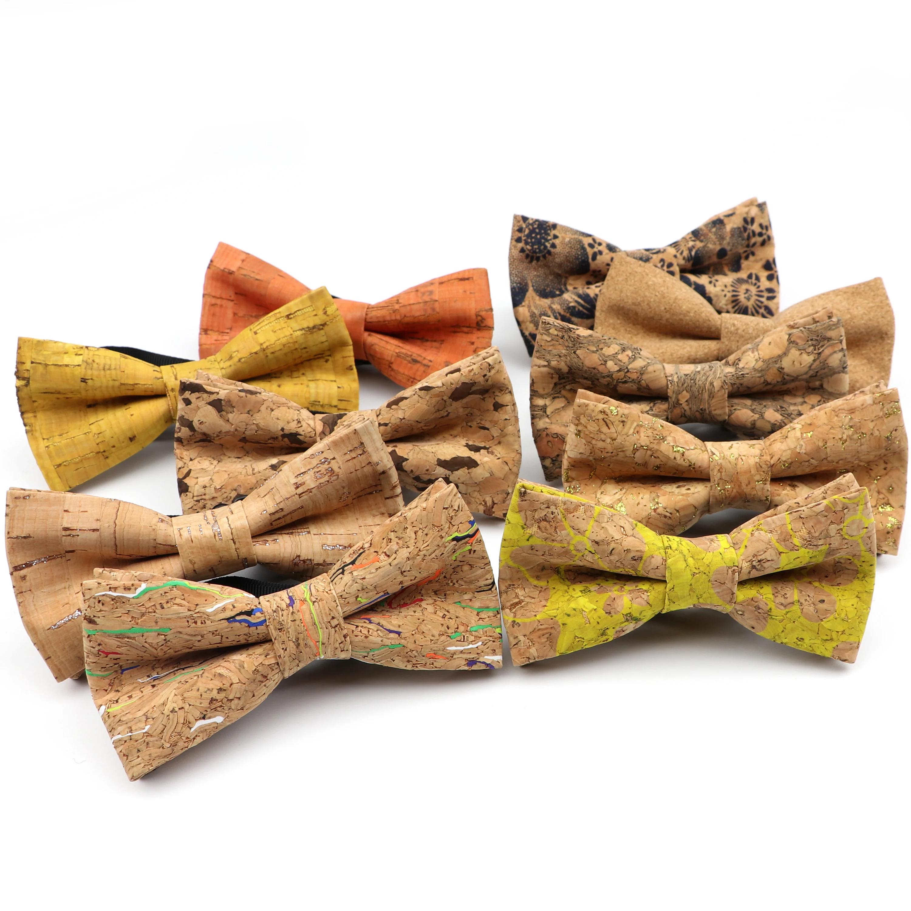 New Children Cork Wooden Fashion Bow Ties Kid Novelty Handmade Solid Neckwear for Kids Wedding Party Wood Gift Child Bowtie