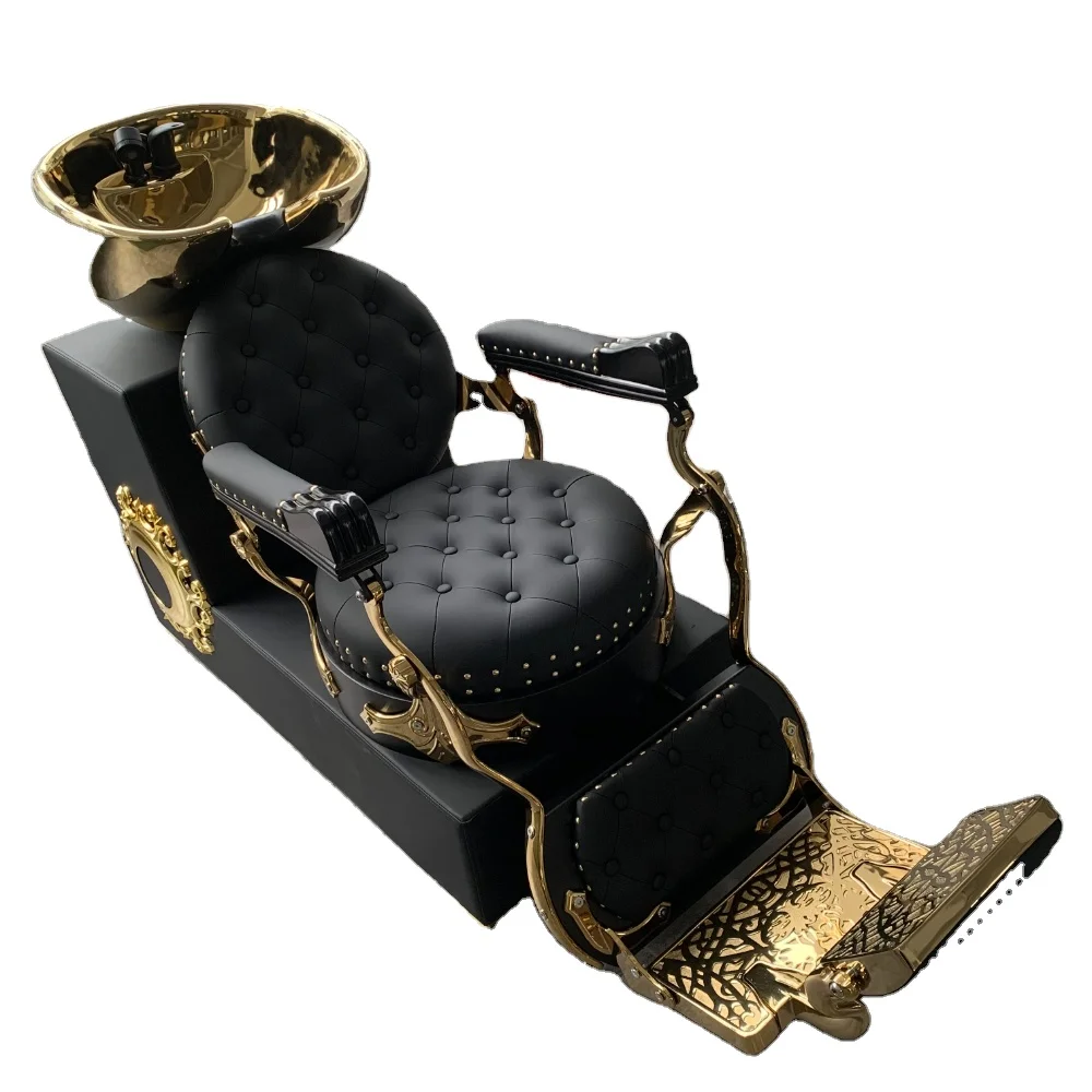 Manufacturer gold bowl chair hair washing chair Salon Shampoo bowl chair