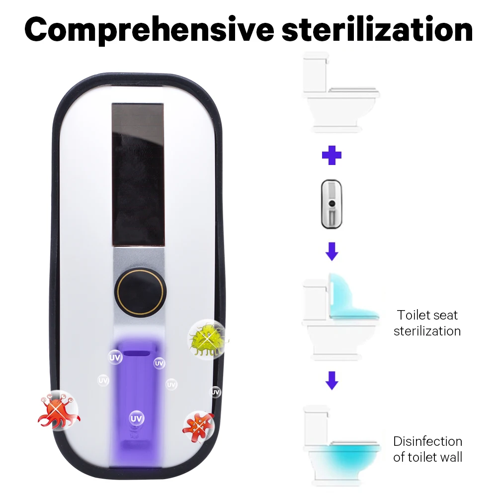 
Smart mini solar charging close stool ultraviolet sanitizer portable household disinfection lamp light uv toilet sterilizer 