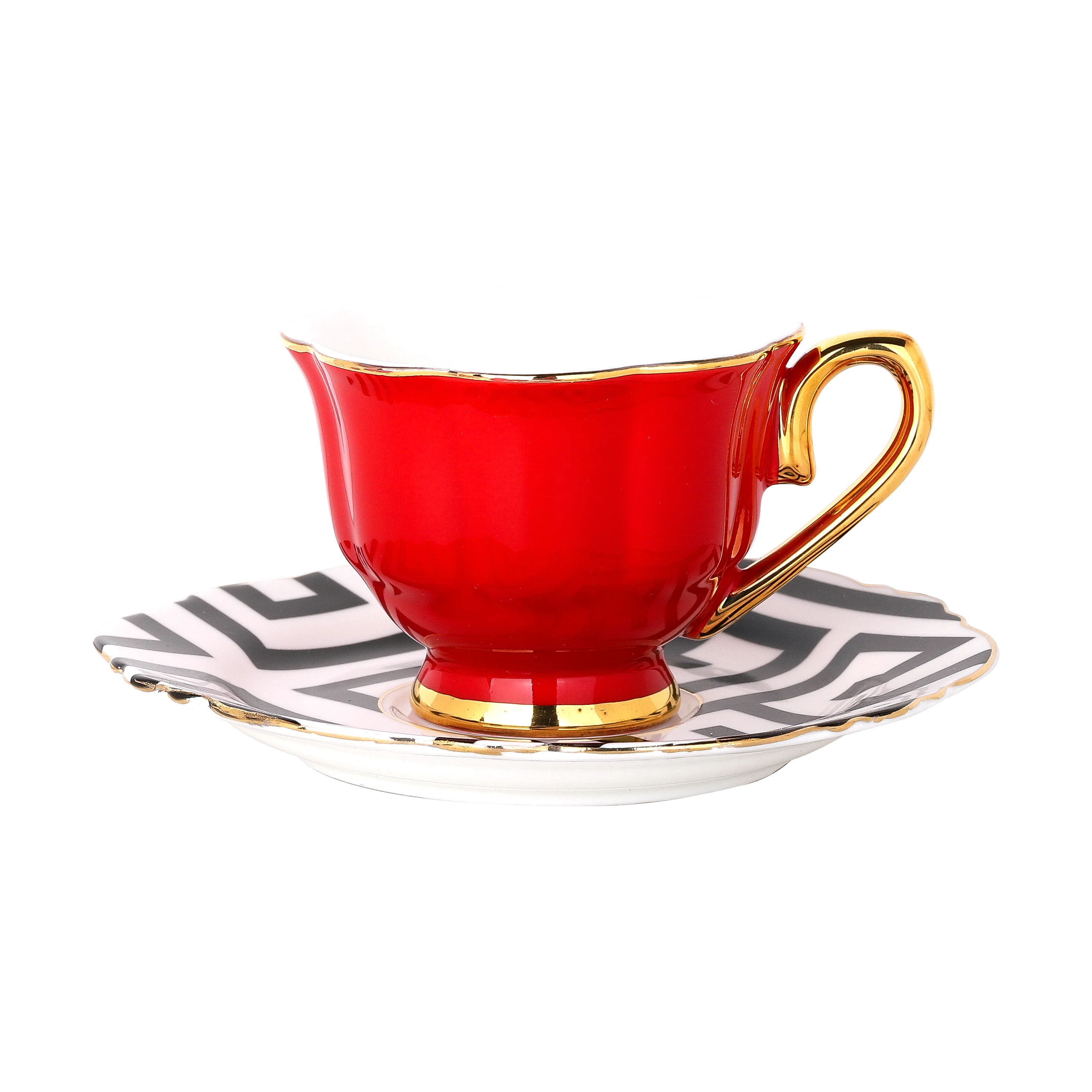 2020 Oem Hot Sale In Arabic Cup Kahve Fincani Seti 6pcs Golden Bulk Turkish Coffee Cup Set