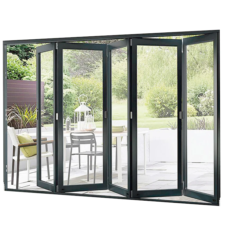 
Customized Heavy Duty Thermal Break Folding Glass Doors Windows Aluminum Bifold Door Partition Interior Aluminum Folding Door 