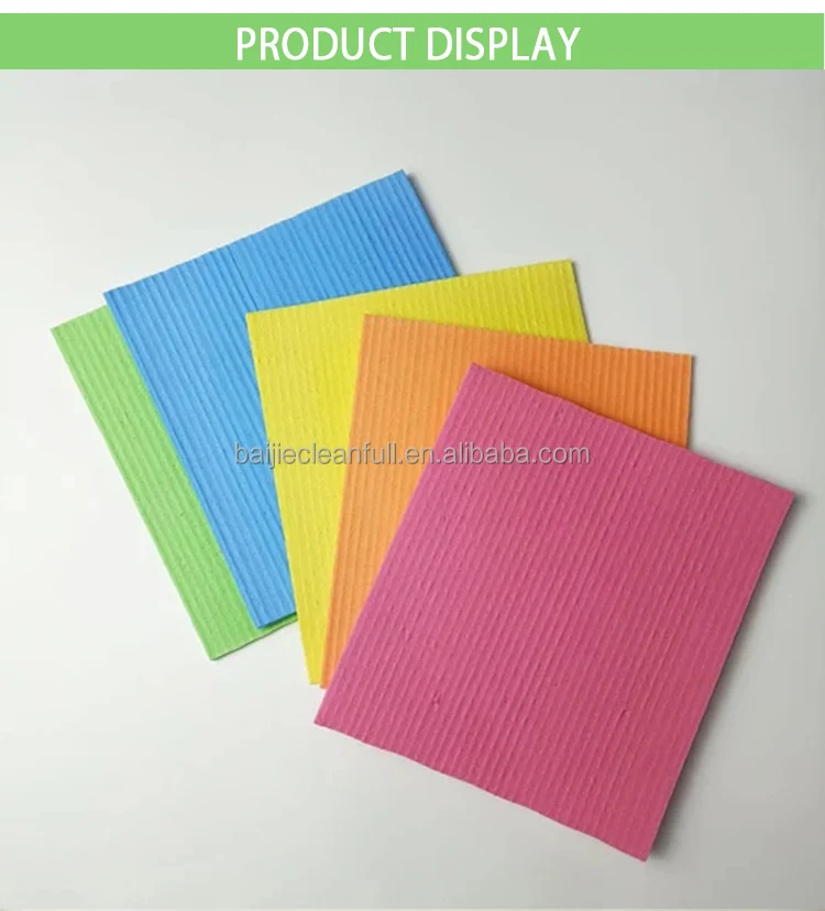 High Absorbent Biodegradable   Cheap  Stock Cellulose Dish Cloth Roll  cellulose Wood Pulp  Cleaning Cloths  Roll