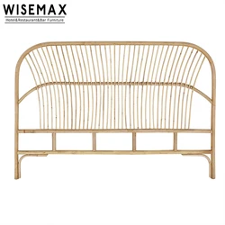 Modern Natural Style Queen Size Bed Indonesia Rattan High Headboard For Home Bedroom Double Size Bed