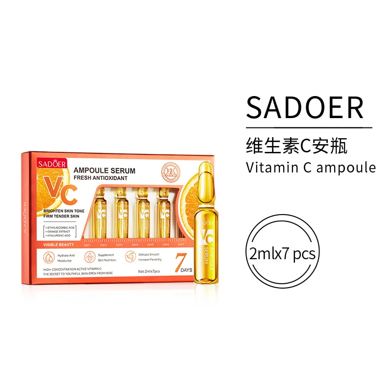 SADOER Whitening Ampoules Serum 24K Gold Hyaluronic Acid Vitamin C Ampoule Serum Skin Care Ampoules