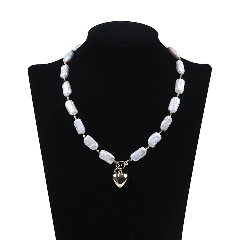 Simple Design  Wholesale Rice Bead Necklace 5-6mm Fresh Water Real Pearl Natural Pink