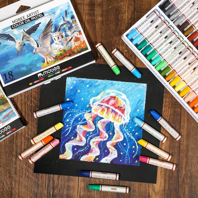 Mobee P-3412/24 Professional non toxic 24 vivid colors oil pastel set factory wholesale oil pastel set for painting beginner