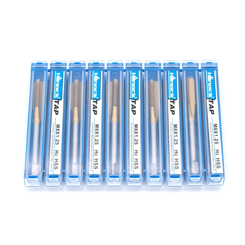 titanium plated HSS Straight Groove Machine Tap M8 Thread Tap Pointed/Flat Head For machining threads For tapping machines