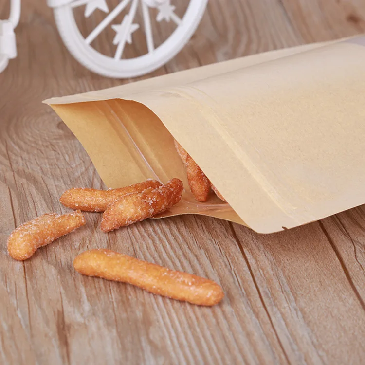 
Tea bag Kraft Paper Self Sealing Bag Coffee Seeds Sweets Ziplock Seal Paper Bag Resealable Pouch Packaging 