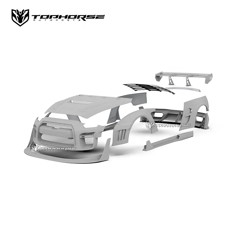 Nissa-n GTR R35 Facelift Body Kit Bumper Hood Side Skirt Spoiler Diffuser FRP/CF Material