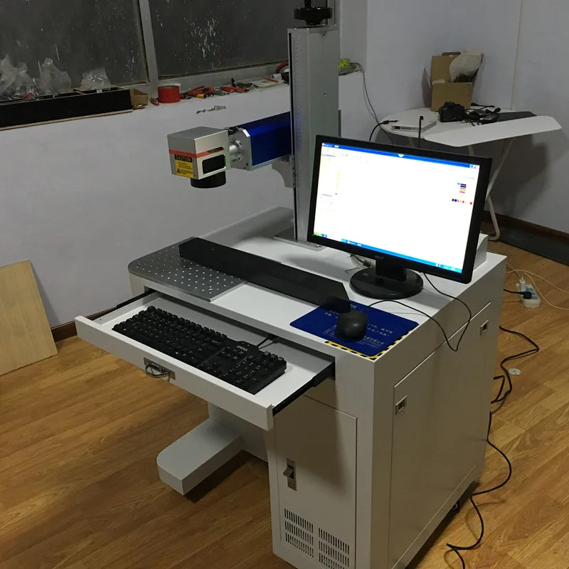 30w 50w desktop dynamic focus three type fiber co2 uv lazer jewellery cutting color laser marking 3d printer machine