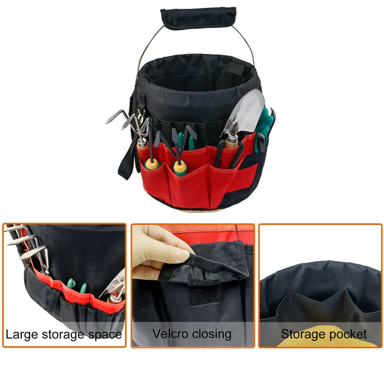 Hot Sales Wholesale Custom Garden Bucket Tool Organizer Multi-Purpose Tool Bucket Organizer with 42 Pockets