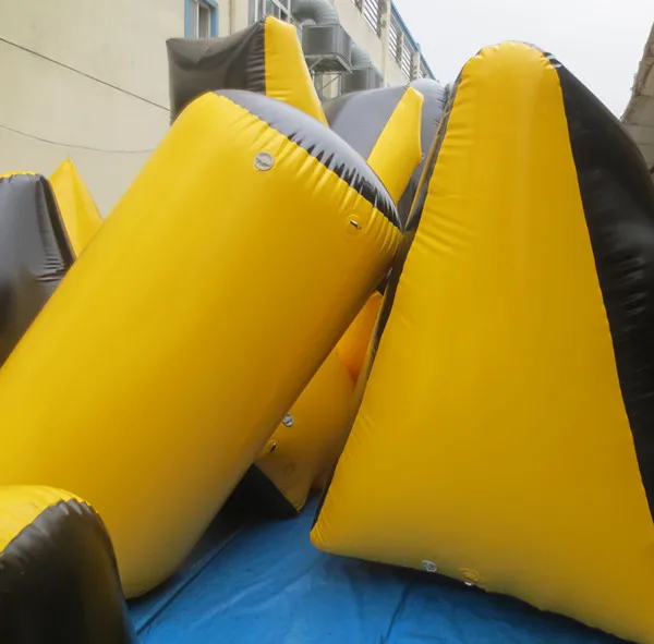 Inflatable paintball bunkers for archery combat