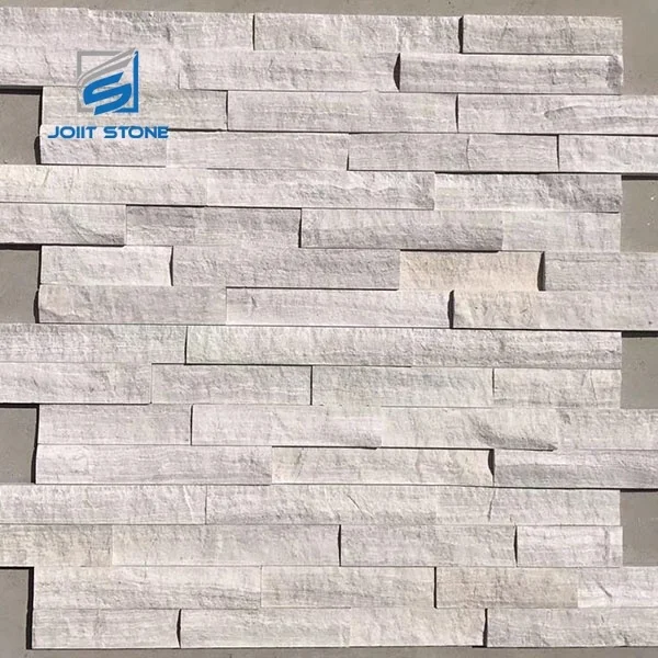 Beautiful White Color Veneer Stone Facade Cultural Stone Sheet For House