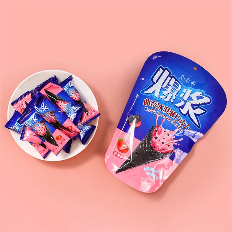 Chocolate Flavor Strawberry Flavor 68g Popped Ice Cream Cone Stick Ice Cream Cone