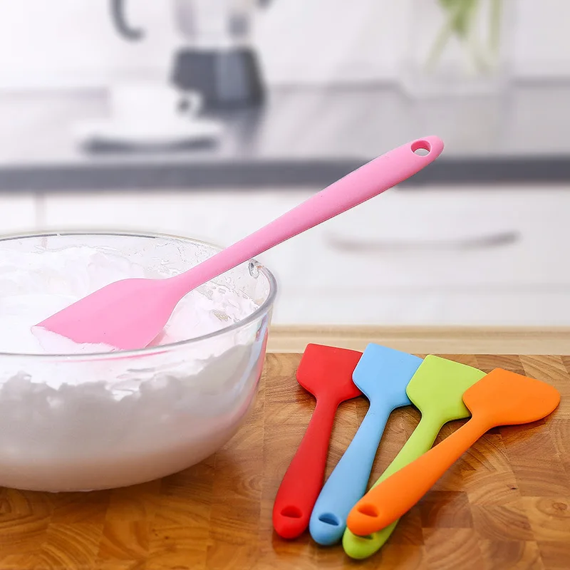 Small heat resistant silicon rubber cake cream scraper silicone spatula spoon set for baking