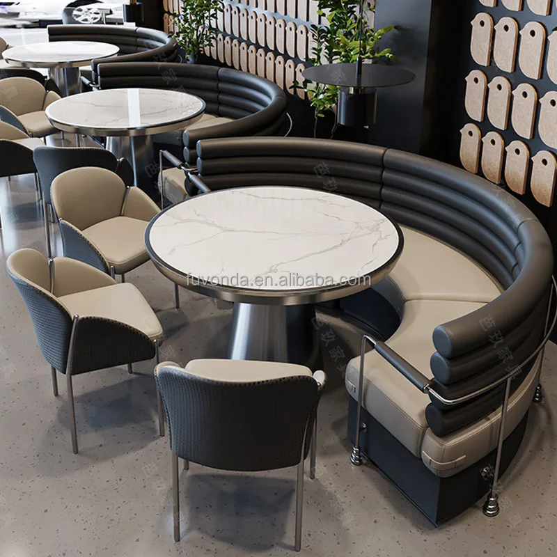 classic restaurant round booth sofa with table and chair set restaurant booth seating furniture