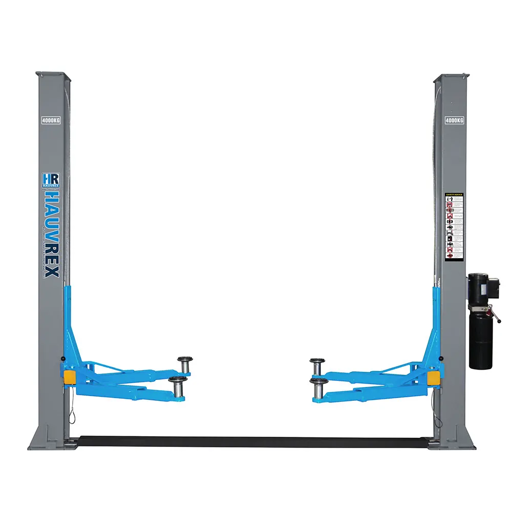 Hauvrex cheap two post lift for sale 4000kg 2-post car lift dual side manual lock release car workshop equipment