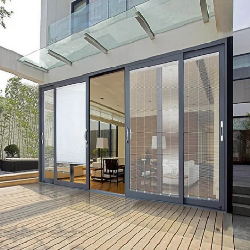 Extremely narrow aluminum alloy glass partition kitchen dining room floor sliding glass doors