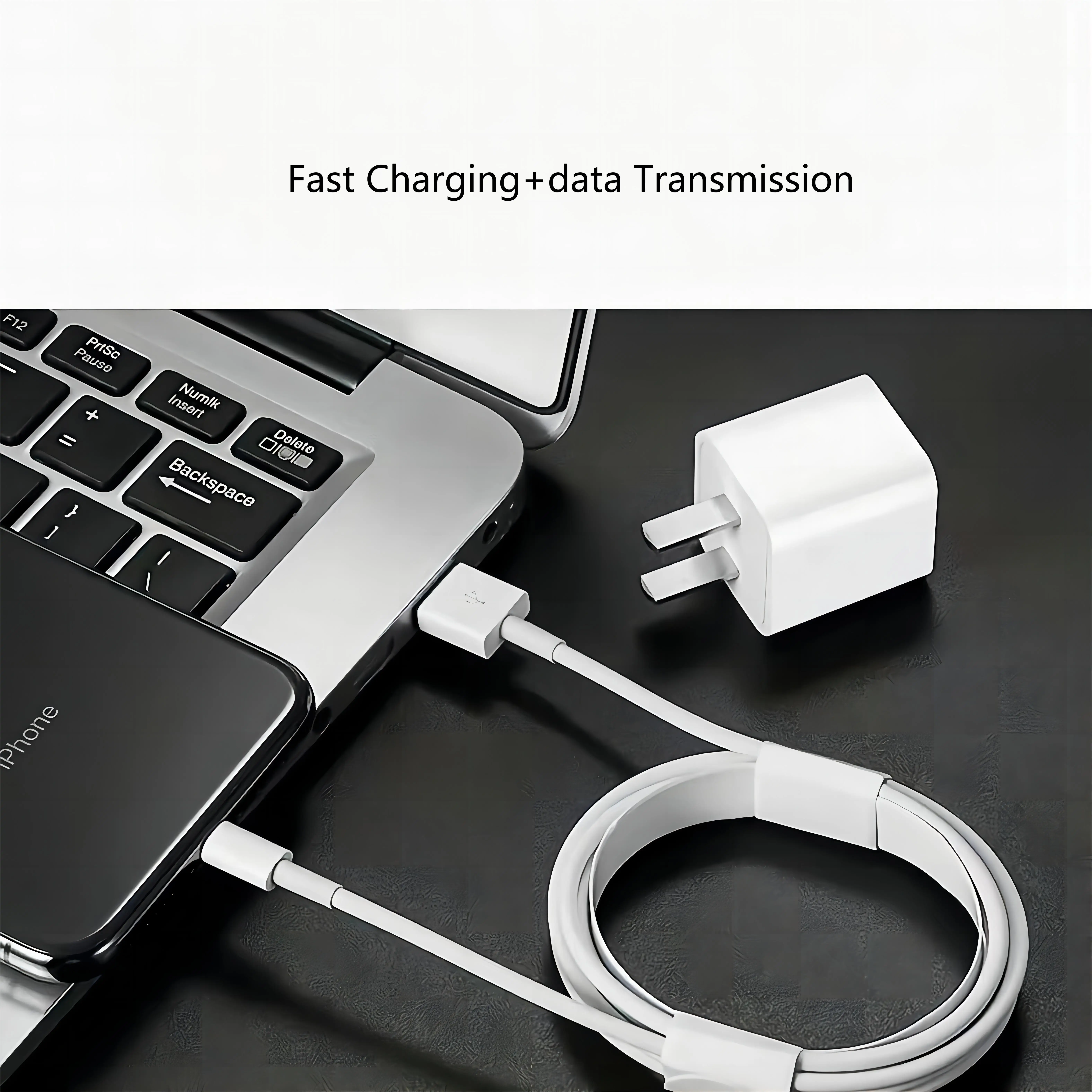 Original High Quality For iPhone Charger 1M 1.5M 2M USB Cable Data Transfer Fast Charging For iPhone Cable Support Customization