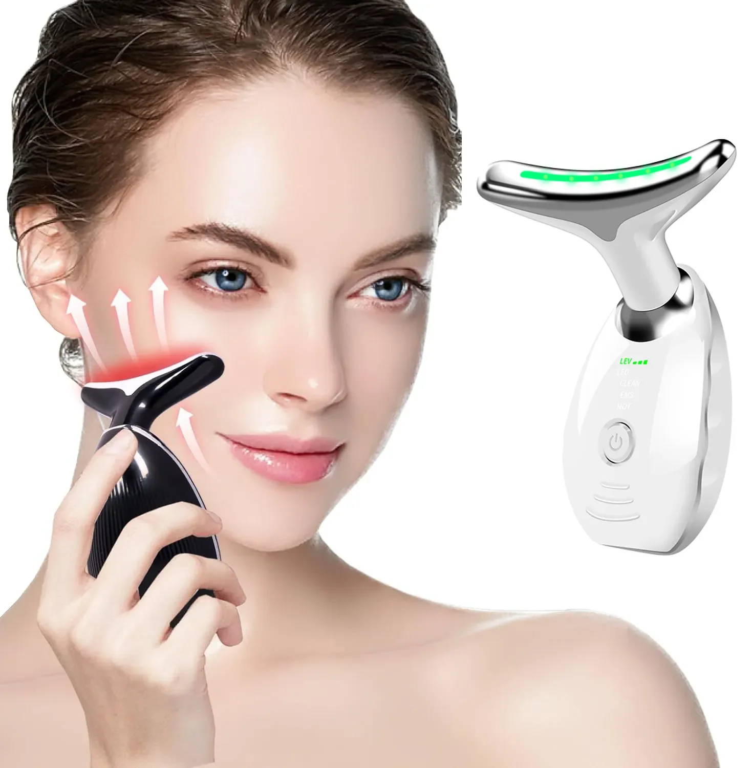 7 Colors Led Photon Therapy Skin Tighten Reduce Double Chin Anti Wrinkle Remove Skin Facial Care Tools Neck Face Beauty Device