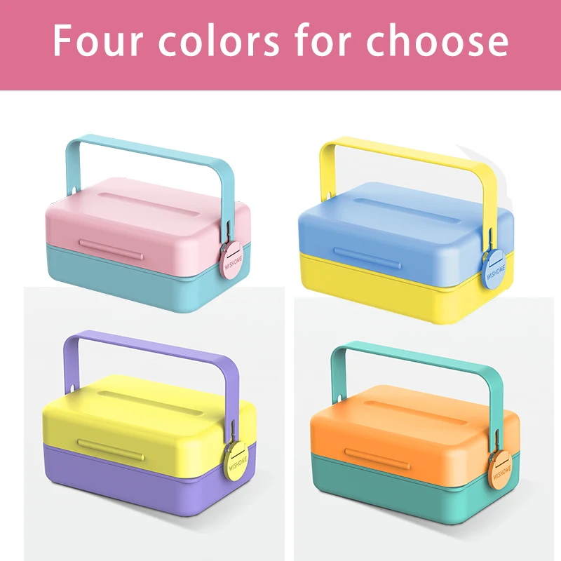 Hot Sales Bento Lunch Box Container Biodegradable Takeaway Food 3 Container Box Compartment Lunch Bento Box With Handle