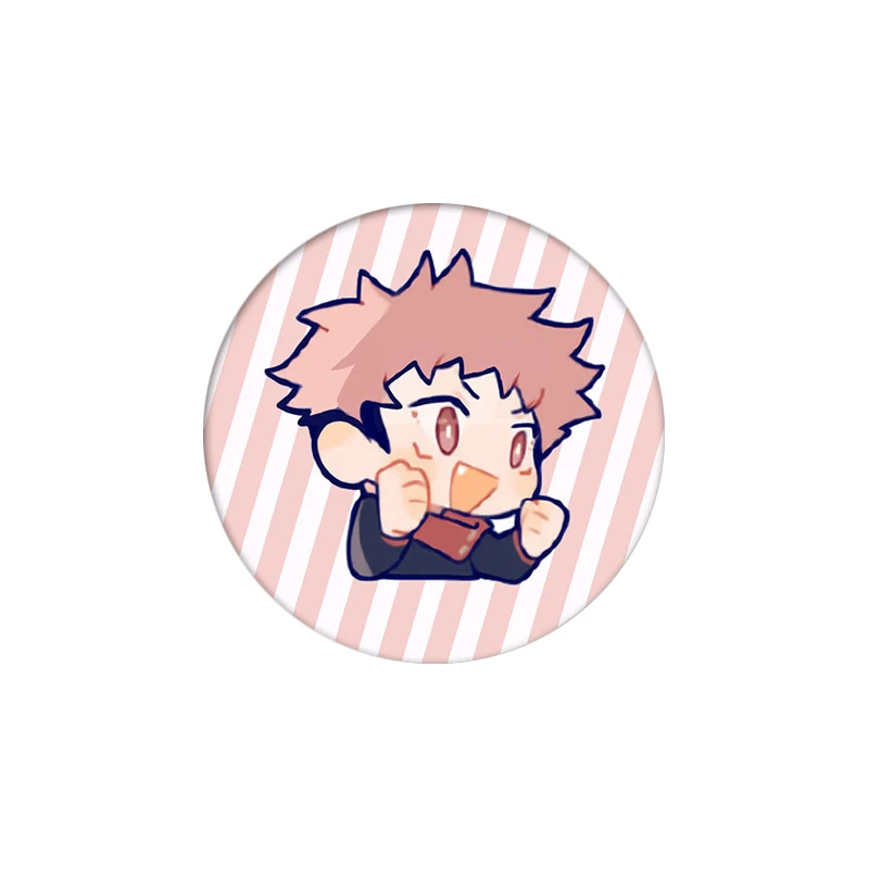 Anime Jujutsu Kaisen Q Version Cartoon Round Badge Gojo Satoru Fushiguro Megumi Itadori Yuji Medal Brooch Pins Pendant Toy New