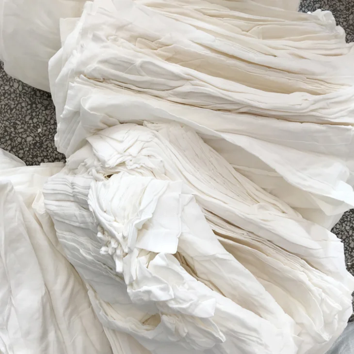 
White Cotton Wiping Rags 100% Cotton, Garments cotton knitted hosiery fabric cutting clips 