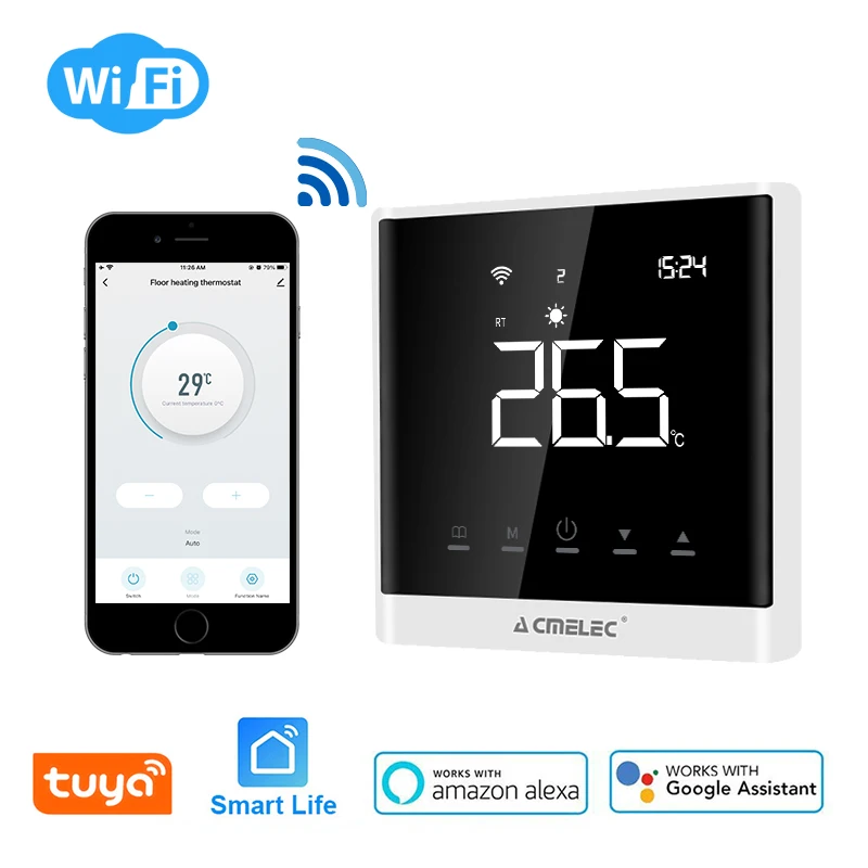 Factory price Popular SMART wireless WIFI room thermostat for floor heating thermostat with IOS/Android control