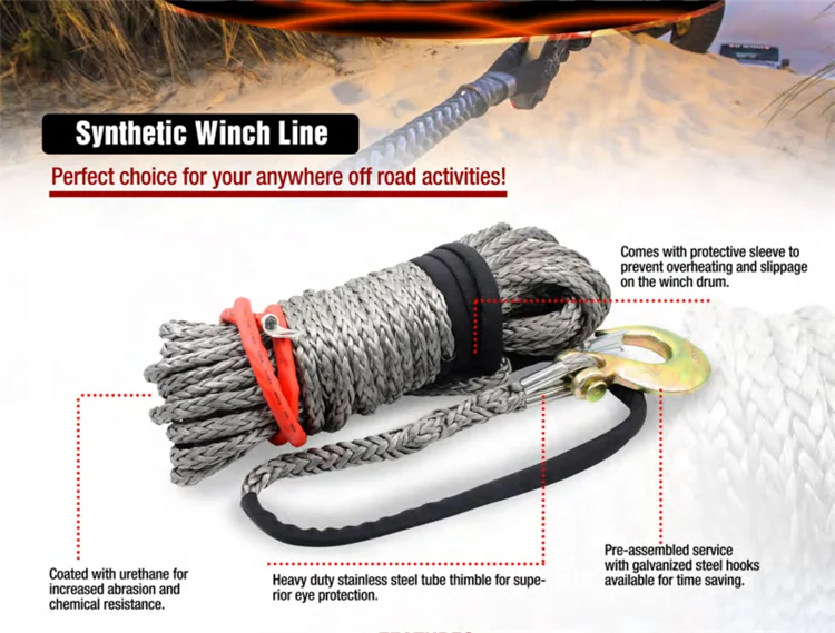 Flash Sale Winch Synthetic Rope Uhmwpe 5 - 16mm
