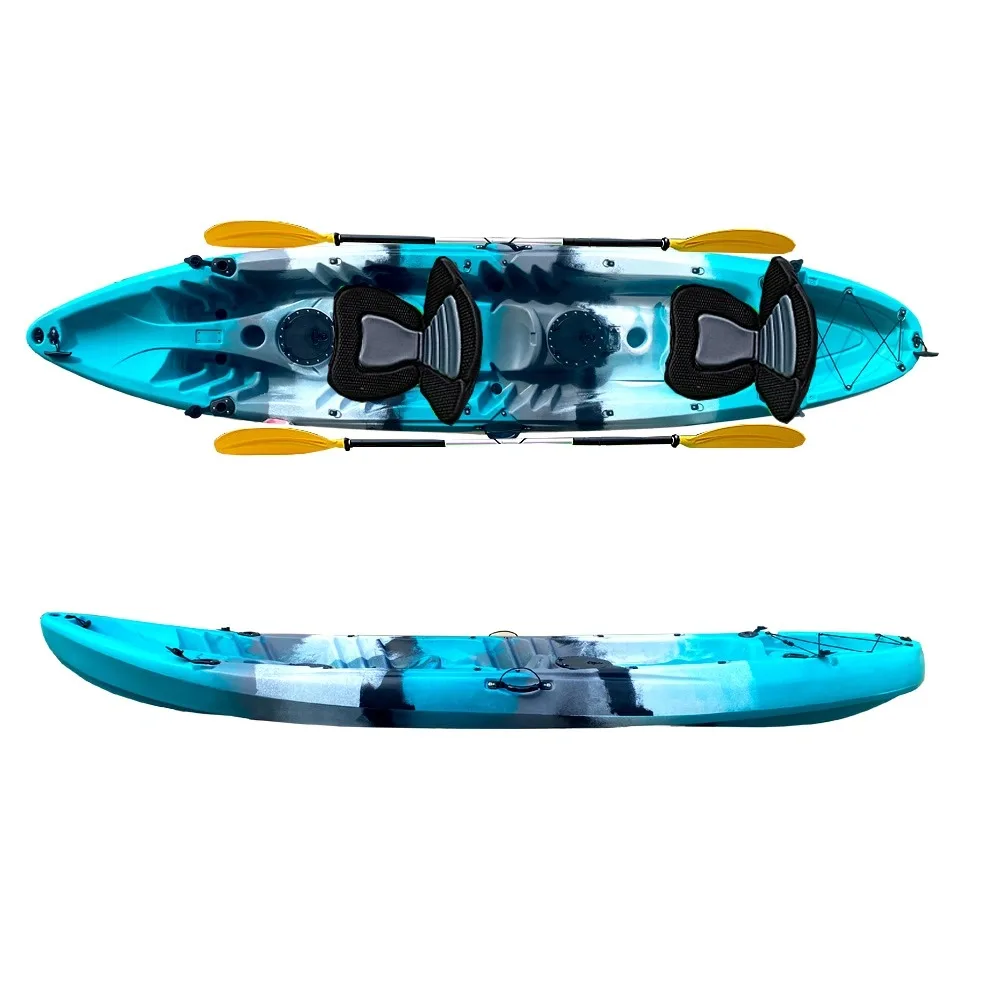 Rotomolding 2+1 Family Plastic Boat Fishing Kayak Sit on Top 2 Seats Canoe Kayak