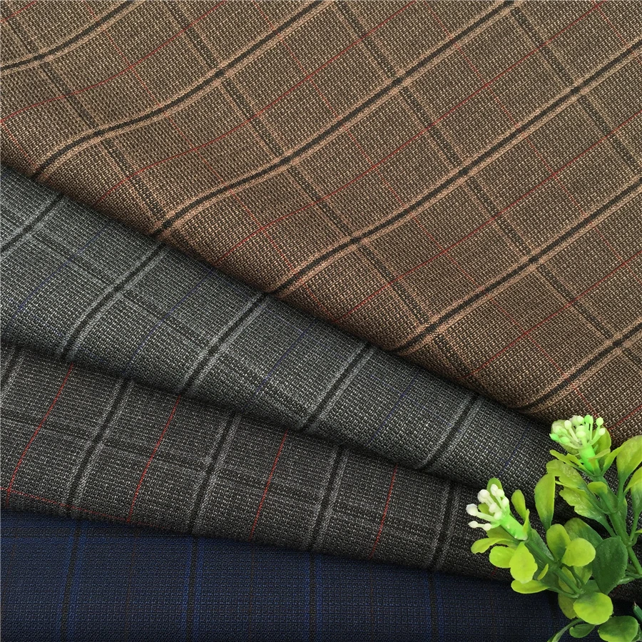 Новинка, полиэстер, вискоза, материал в клетку, Высококачественный Цвет, текстурированные мужские костюмные брюки, Блейзер, брюки, плотная ткань