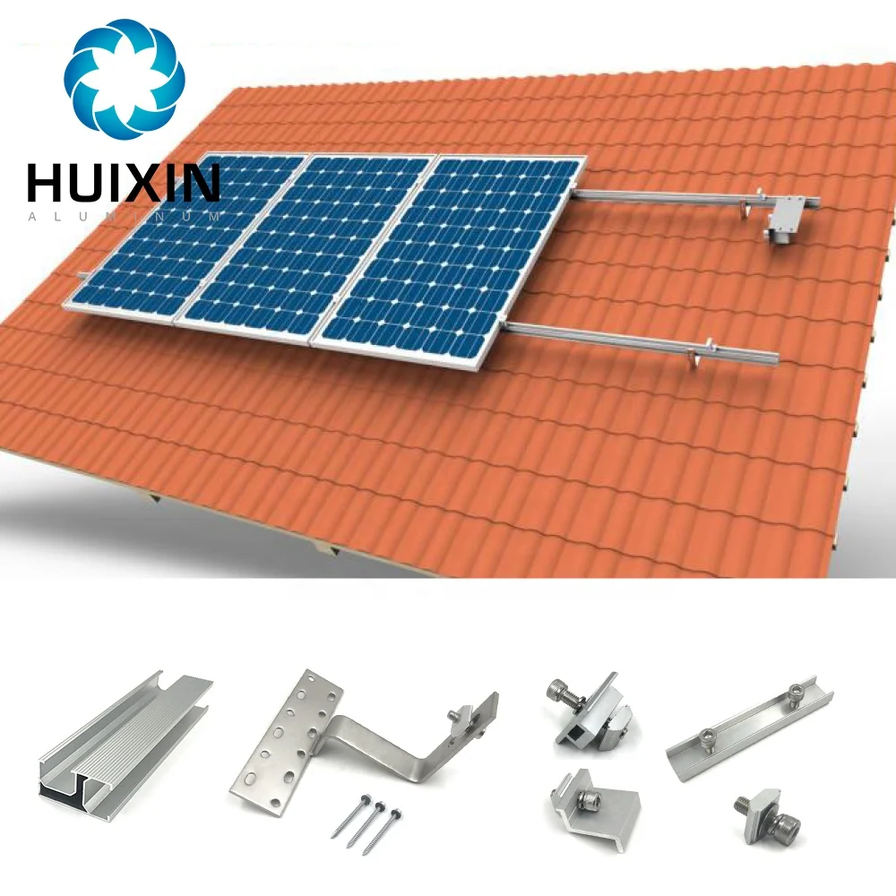 Tile Roof Pv Solar Panel Mount Rail Aluminum Solar  Mounting Bracket System
